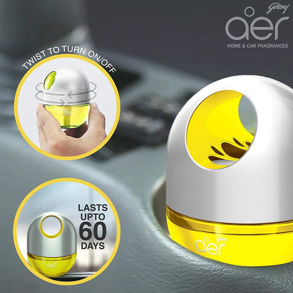 Godrej aer Twist – Car Air Freshener, Sunny Citrus Blast (45g)