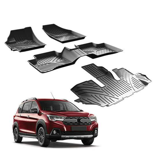 GFX Car Floor Mats for Ertiga 2018 Onward / XL6 2019 Onward (Automatic/Manual) 7 Seater | Waterproof | Anti-Slip | All-Weather | Stylish Protection