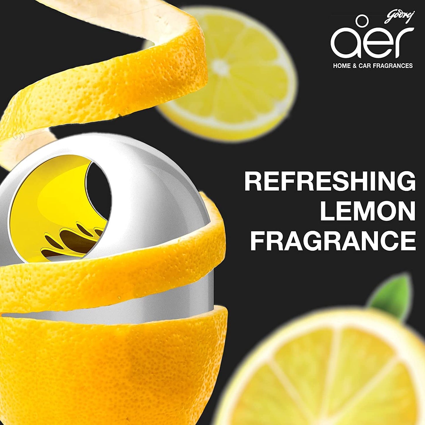 Godrej aer Twist – Car Air Freshener, Sunny Citrus Blast (45g)