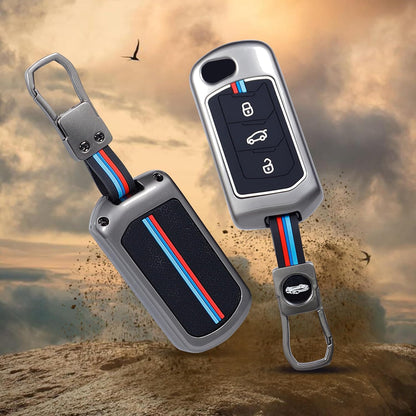 Metal Key Cover Compatible with Mahindra Scorpio, Marazzo | XUV 300, XUV 700 | XUV 400 EV | Bolero | Thar | TUV 3 Button Flip Key