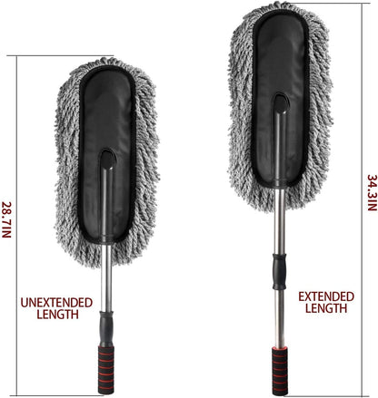 Extendable Long Handle Microfiber Car Duster – Scratch-Free Exterior Cleaning Brush for Cars, SUVs, and Trucks – Premium Dust Removal Tool for Vehicle Detailing