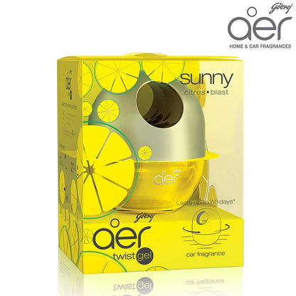 Godrej aer Twist – Car Air Freshener, Sunny Citrus Blast (45g)