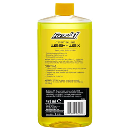 Formula 1 615016 Carnauba Wash and Wax Shampoo – Cleans, Shines & Protects in One Step