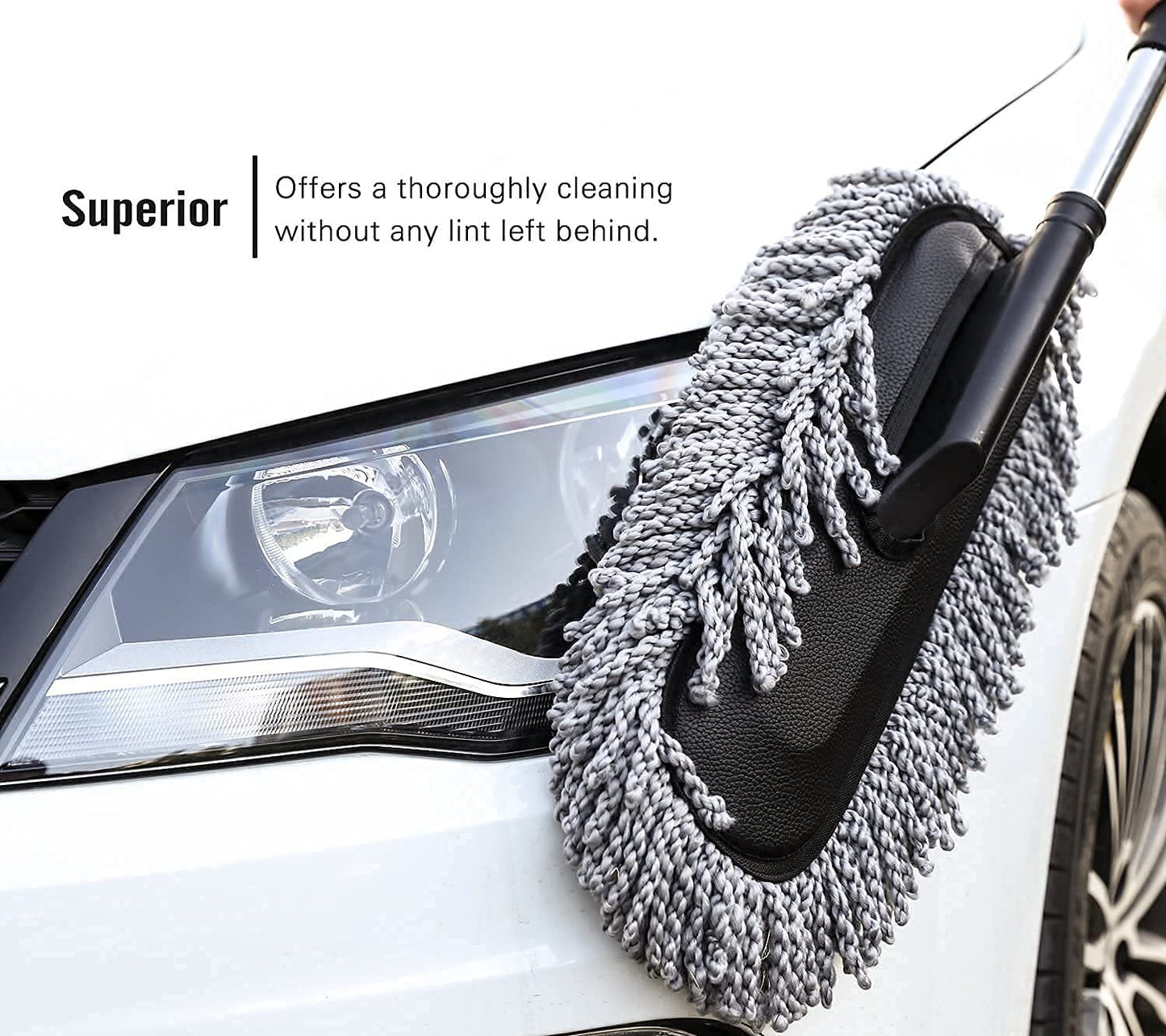 Extendable Long Handle Microfiber Car Duster – Scratch-Free Exterior Cleaning Brush for Cars, SUVs, and Trucks – Premium Dust Removal Tool for Vehicle Detailing
