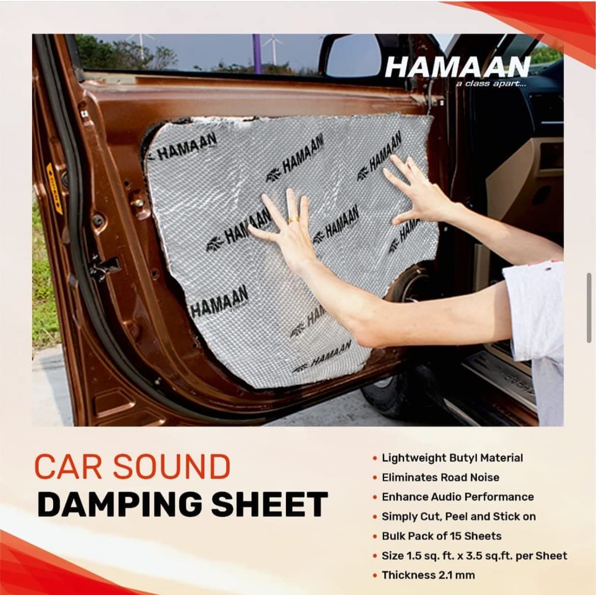Hamaan Car Sound Deadening / Damping Sheets (500×750MM) – Pack of 5