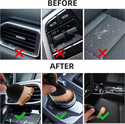 Car Interior Dust Brush,Auto Detailing Brushes,Soft Bristle Cleaning Brush,Car Detailing Brush Dusting Tool for Air Conditioner Vents, Leather,Leather,Scratch Free