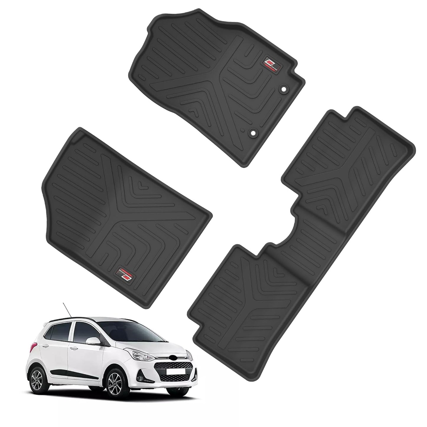 GFX Car Floor Mats for I-10 Grand (2014) / X-Cent (2017) Onwards – Ultimate Durable, Easy-Clean, Stylish Protection in Sleek Black