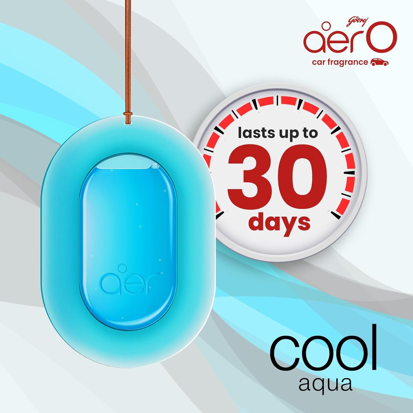 Godrej aer O – Hanging Car Air Freshener – Assorted Pack of 3 (22.5g) | Gel Lasts up to 30 days