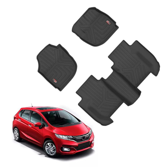 GFX Car Floor Mats for Honda Jazz (2015 Onwards) | Waterproof | Anti-Slip | All-Weather | Stylish Protection | Sleek Black