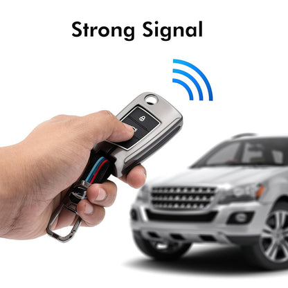 Metal Key Cover Compatible for Skoda & Volkswagen Cars Kylaq | Slavia | Kushaq | Octavia | Virtus | Taigun | Tiguan | T Roc 3 Button Flip Key