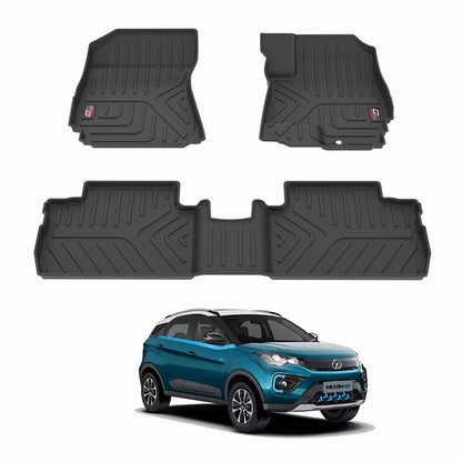 GFX Car Floor Mats for Tata Nexon (2022 Onwards) Manual | Waterproof | Anti-Slip | All-Weather | Stylish Protection | Sleek Black