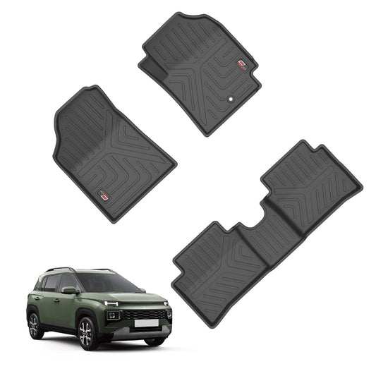 GFX Car Floor Mats for Hyundai Exter (2023 Onwards) | Waterproof | Anti-Slip | All-Weather | Stylish Protection | Sleek Black