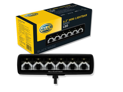HELLA 358176211 Black Magic LED Mini Lightbar 6.2 – Spot Beam | Compact High-Performance Lighting