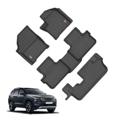 GFX Car Floor Mats for Safari (2023 Onwards) 7 Seater Automatic | Waterproof | Anti-Slip | All-Weather | Stylish Protection | Sleek Black