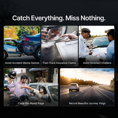 Qubo Car Dashcam Pro 2.7K Dual Channel | Front + Rear Camera | GPS + Wi-Fi | Hero Group