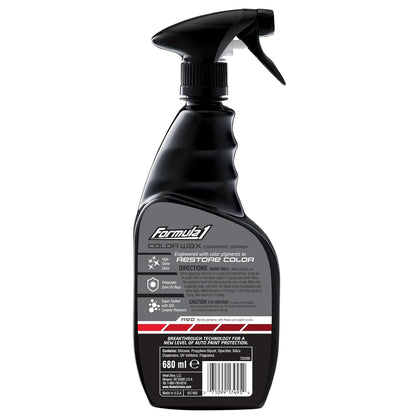 Formula 1 Ceramic Color Spray Wax for Red Cars – 680 ml | Enhances Red Paint Shine & Protection