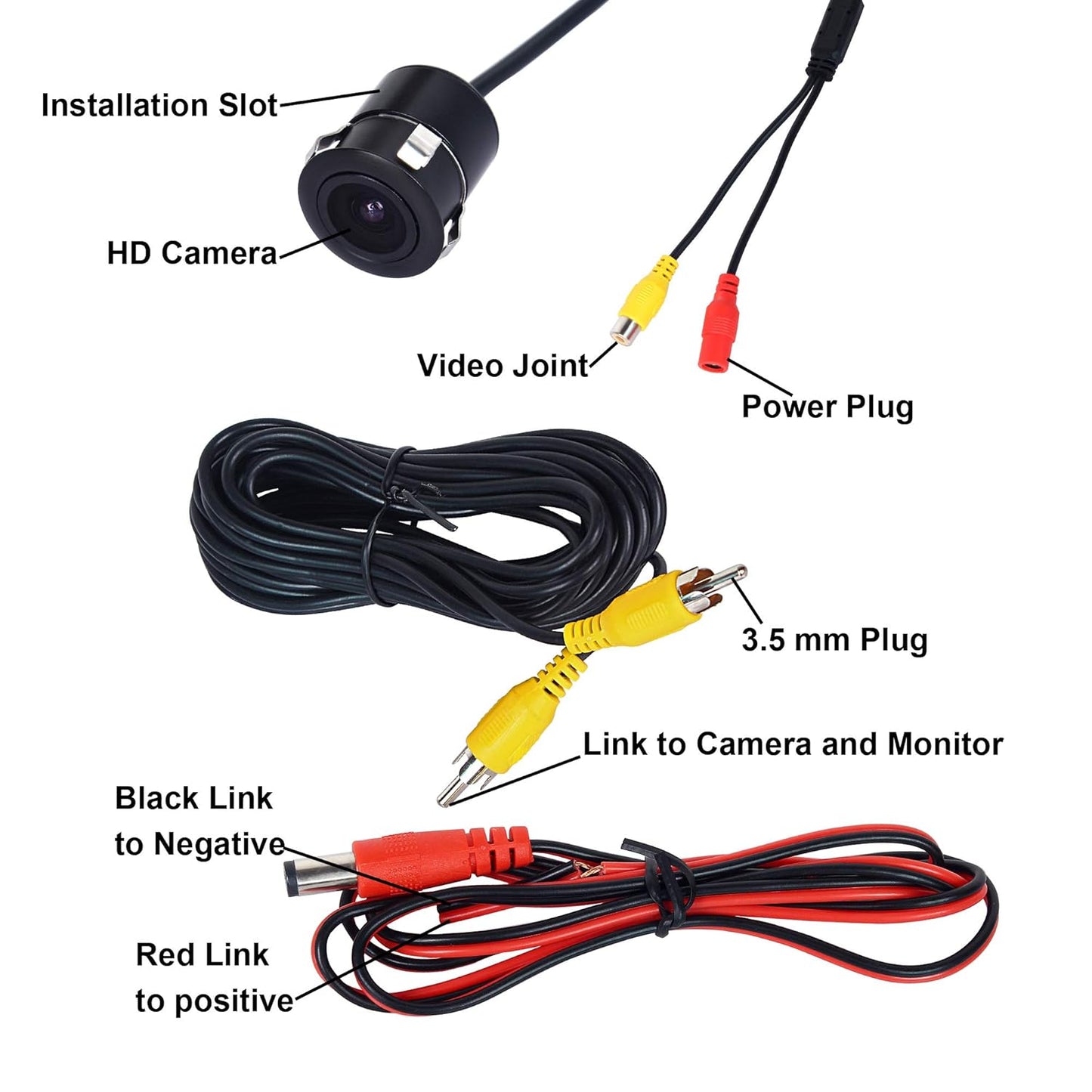 Nippon Car Rear View Reverse Parking LED Camera | Single Chip1/4 Sensor | Waterproof | Night Vision | 120 Degree Wide Angle | 10 bit Digital Video | NCAM-100