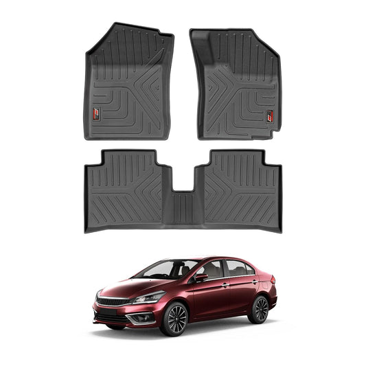 GFX Car Floor Mats for Maruti Suzuki Ciaz (2014-2021) – Ultimate Durable, Easy-Clean, Stylish Protection in Sleek Black