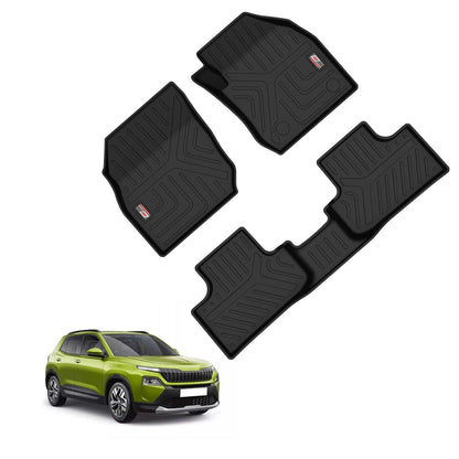 GFX Car Floor Mats for Skoda Kylaq (2025 Onwards) | Waterproof | Anti-Slip | All-Weather | Stylish Protection | Sleek Black
