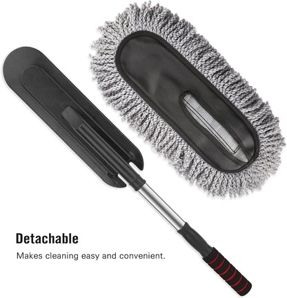Extendable Long Handle Microfiber Car Duster – Scratch-Free Exterior Cleaning Brush for Cars, SUVs, and Trucks – Premium Dust Removal Tool for Vehicle Detailing