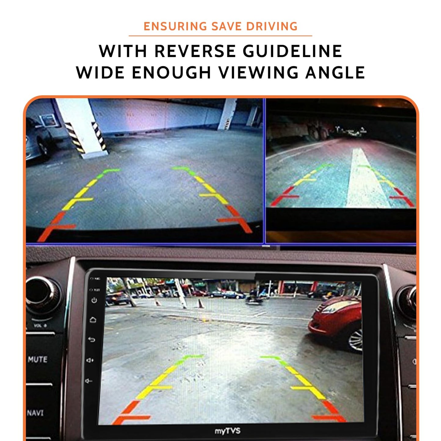 myTVS AHD 1080P Car Reverse Parking Camera | 120° Wide Angle | IP68 Waterproof | HD Parking Camera with Night Vision| Compatible with All Cars