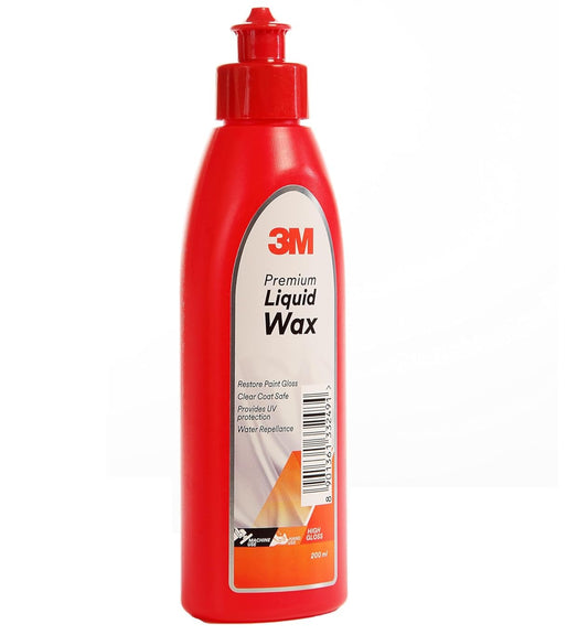 3M Premium Liquid Wax, Restores Car Paint Gloss and Lustre, Water Repellent, UV Protection (200ml Pack)