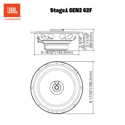 JBL Stage1 GEN2 62F 6.5-Inch Coaxial Car Speakers – 50W RMS, 400W Max (Pair)
