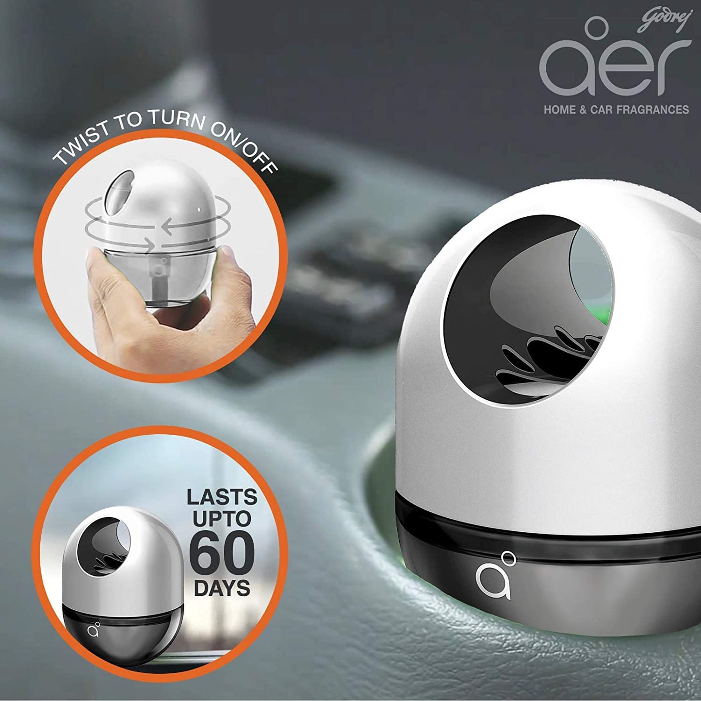 Godrej aer Twist, Car Air Freshener - Musk After Smoke (45g)