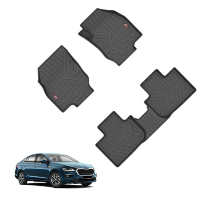 GFX Car Floor Mats for Taigun / Kushaq (2021 Onwards) | Waterproof | Anti-Slip | All-Weather | Stylish Protection | Sleek Black