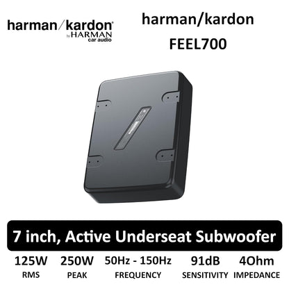 Harman Kardon Feel 700 7-Inch Active Underseat Subwoofer | 125W RMS / 250W Peak | Built-in Class D Amplifier