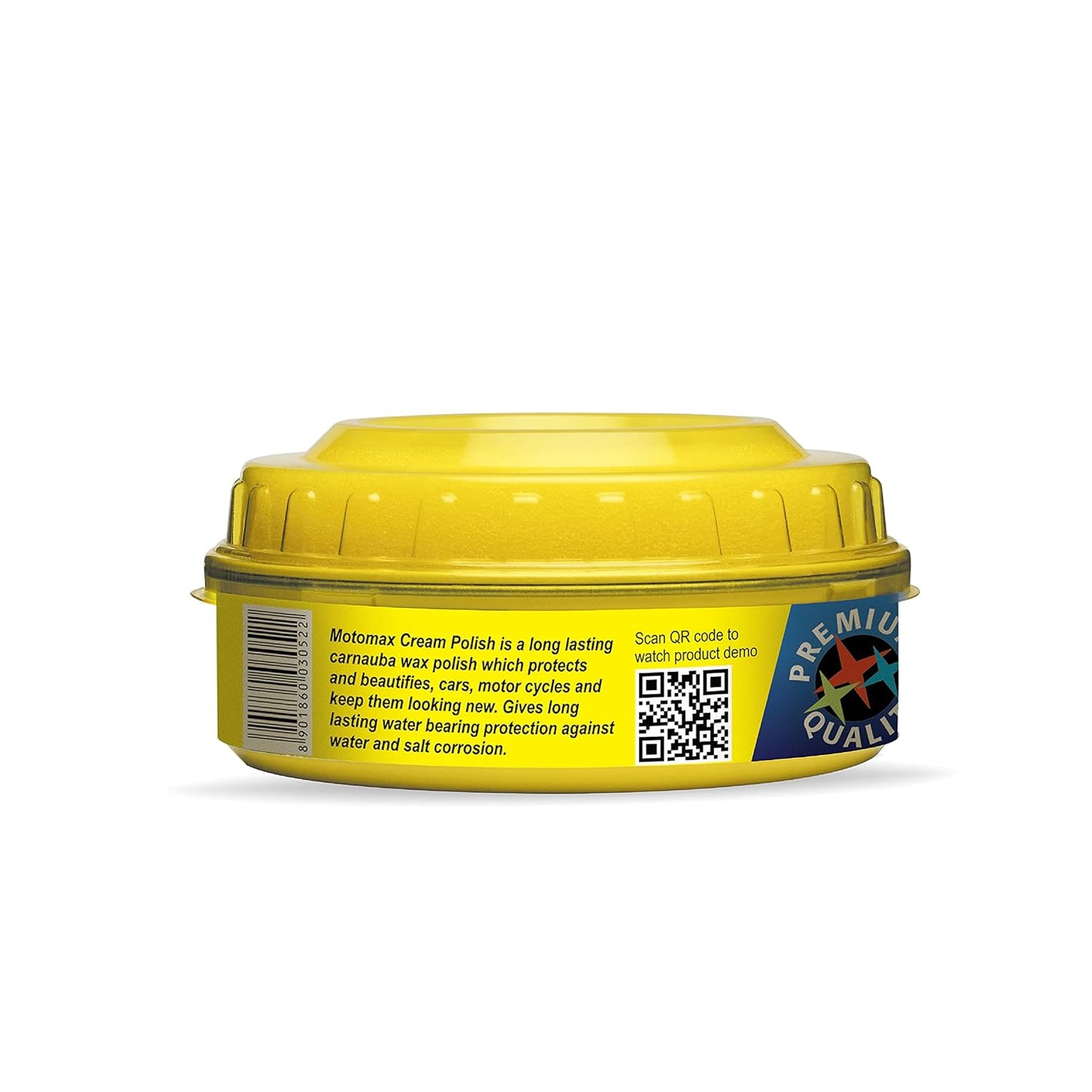 Motomax Bike & Car Cream Polish 230gm | Carnuba Wax & Micro Polishing Agents with Sponge. Protects & Shines Cars, Bike, Motorcycle, Water Repellent Polish for Auto Care needs, Removes Minor scratches