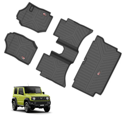 GFX Car Floor Mats for Jimny (2023 Onwards) Manual with Dicky | Waterproof | Anti-Slip | All-Weather | Stylish Protection | Sleek Black
