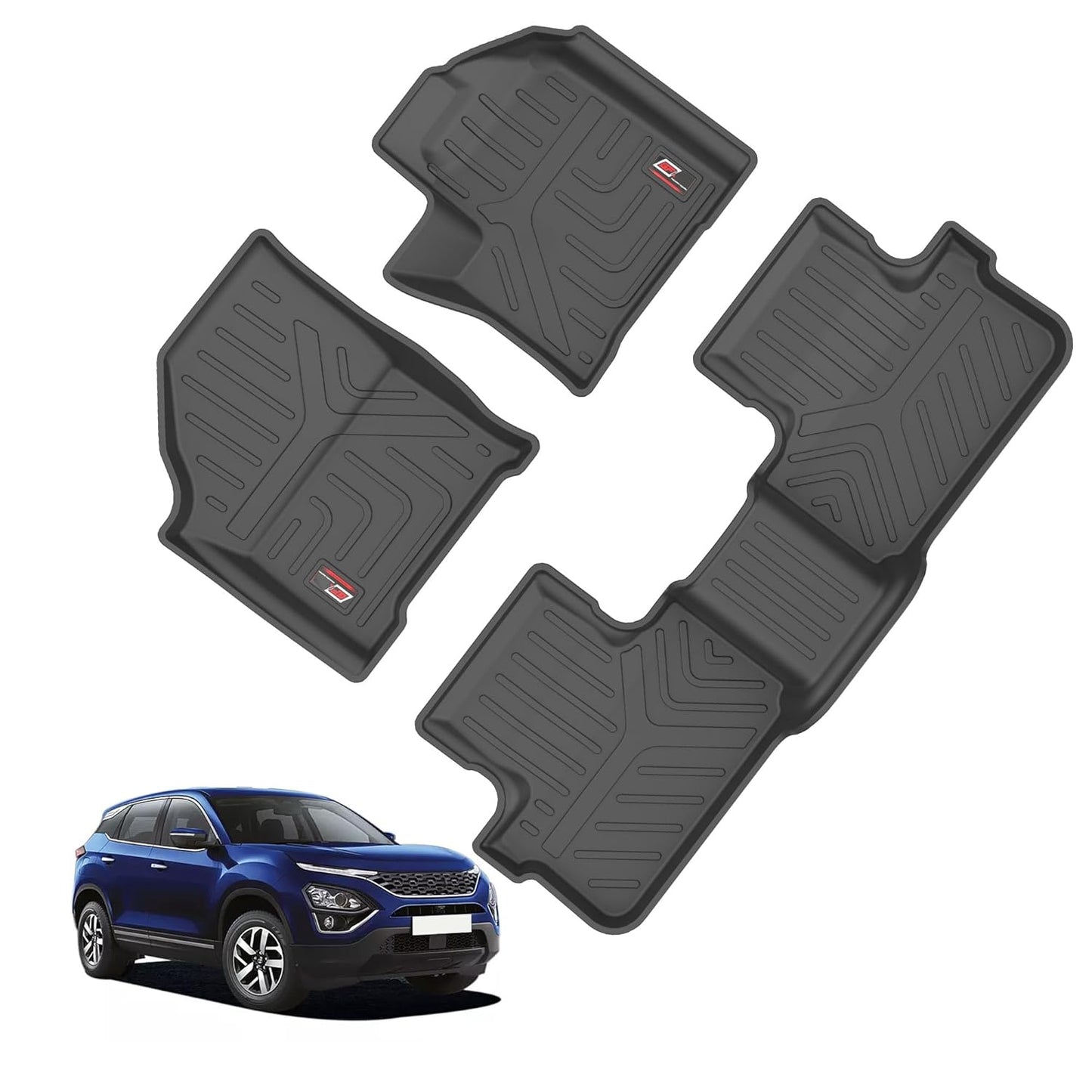 GFX Car Floor Mats for Harrier (2023 Onwards) 5 Seater Automatic | Waterproof | Anti-Slip | All-Weather | Stylish Protection | Sleek Black