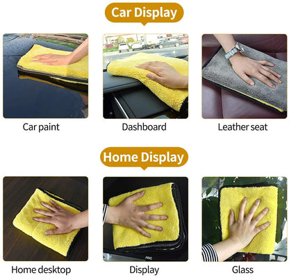 NH ONE Microfiber Cloth 40x40 cm 800 GSM Thick Lint & Streak-Free Multipurpose Cloths Automotive Microfiber Towels for Car Bike Cleaning Washing (Pack of 1 800 GSM)