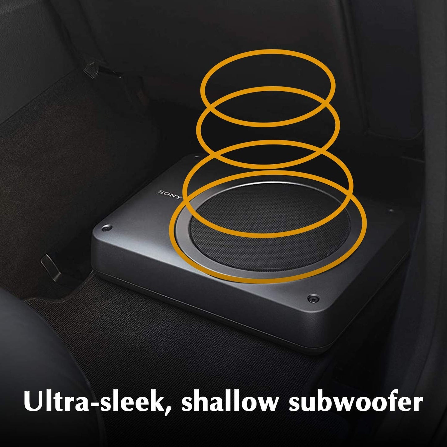 Sony Car Subwoofer XS-AW8 20 cm (8 inch) Active Under Seat Sub Woofer, Peak Power - 160W, RMS Power - 75W, Ultra-Sleek, High-Level Input/Audio-line Input