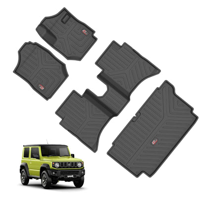GFX Car Floor Mats for Jimny (2023 Onwards) Automatic with Dicky | Waterproof | Anti-Slip | All-Weather | Stylish Protection | Sleek Black