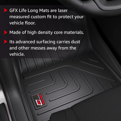 GFX Car Floor Mats for Tata Harrier (2019–2021) Manual | Waterproof | Anti-Slip | All-Weather | Stylish Protection | Sleek Black