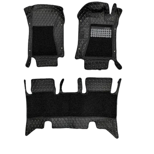  Mahindra Thar 2020+ 7D Car Floor Mats Black | 7 Depth Layer Protection | Scratchproof | Waterproof | Soundproof | Removable Grass Mat | Anti-Slip Velcro Base | Set of 3