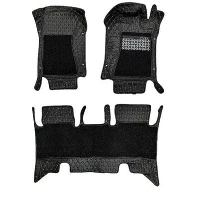  Mahindra Thar Roxx 2024+ 7D Car Floor Mats Black | 7 Depth Layer Protection | Scratchproof | Waterproof | Soundproof | Removable Grass Mat | Anti-Slip Velcro Base | Set of 3