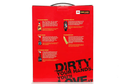 3M Large Car Care Kit | Car Shampoo | Tyre Dresser | Dashboard Dresser | Liquid Wax | Microfiber Cloth (All in One)