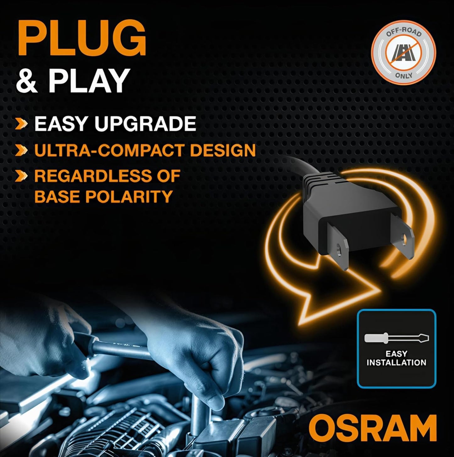 OSRAM LED Headlight for Car | H4 / H19 | 12V 80W | Cool White 6000K | High-Brightness LED Bulbs