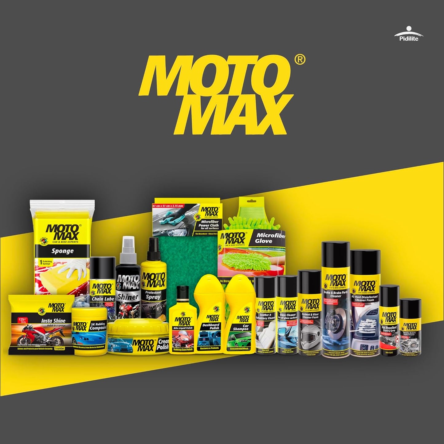 Motomax Bike & Car Cream Polish 230gm | Carnuba Wax & Micro Polishing Agents with Sponge. Protects & Shines Cars, Bike, Motorcycle, Water Repellent Polish for Auto Care needs, Removes Minor scratches