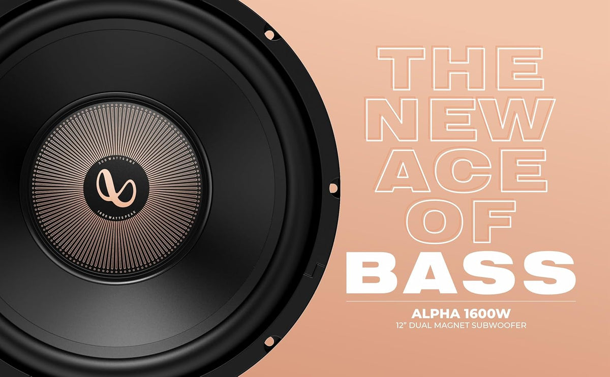 Infinity Alpha 1600 12 Inch Car Subwoofer | 1600W Peak | 300W RMS | Dual Magnet | Black