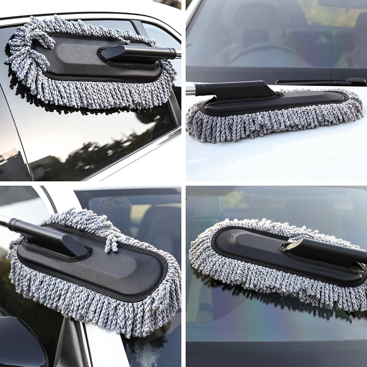 Extendable Long Handle Microfiber Car Duster – Scratch-Free Exterior Cleaning Brush for Cars, SUVs, and Trucks – Premium Dust Removal Tool for Vehicle Detailing