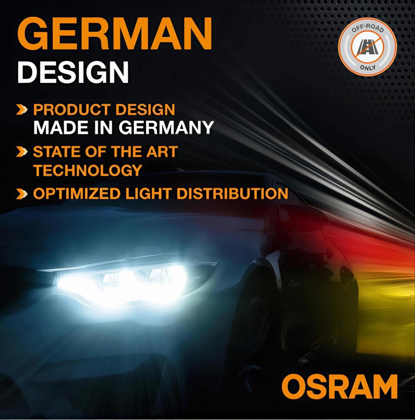 OSRAM LED Headlight for Car | H4 / H19 | 12V 80W | Cool White 6000K | High-Brightness LED Bulbs