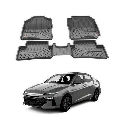 GFX Car Floor Mats for Hyundai Verna (2023 Onwards) | Waterproof | Anti-Slip | All-Weather | Stylish Protection | Sleek Black