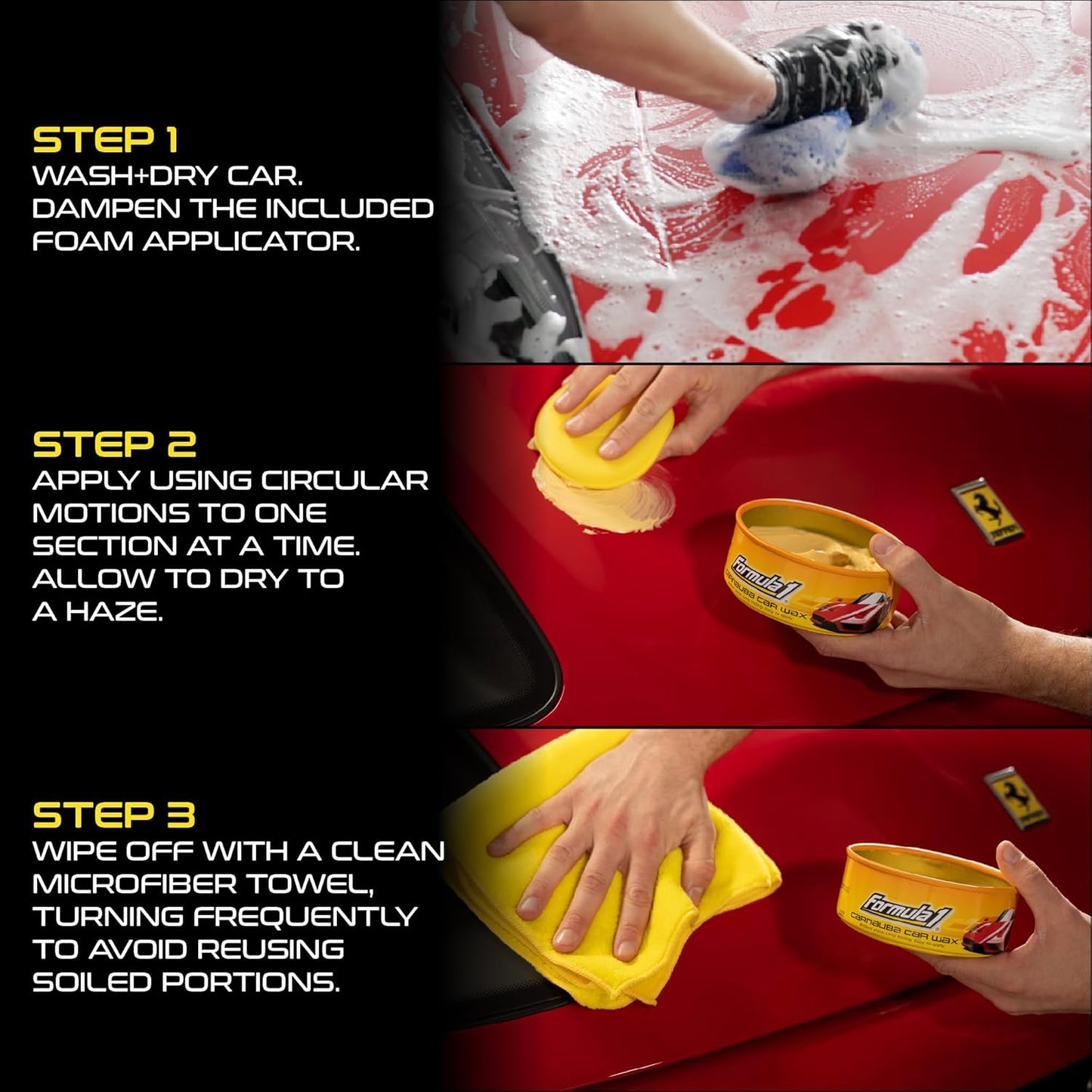 Formula 1 615026 Carnauba Paste Wax Polish 230 g – High Gloss Paint Protection & Long-Lasting Shine