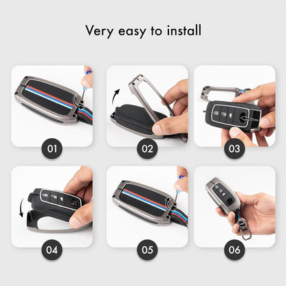 Metal Car Key Cover Compatible for MG Hector | Windsor EV 3 Button Smart Key