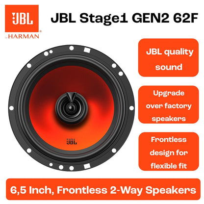 JBL Stage1 GEN2 62F 6.5-Inch Coaxial Car Speakers – 50W RMS, 400W Max (Pair)