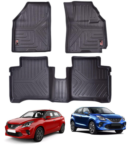 GFX Car Floor Mats for Maruti Suzuki Baleno 2015 Onwards / Toyota Glanza 2019 Onwards / Toyota Fronx 2023 Onwards | Waterproof | Anti-Slip | All-Weather | Stylish Protection | Sleek Black